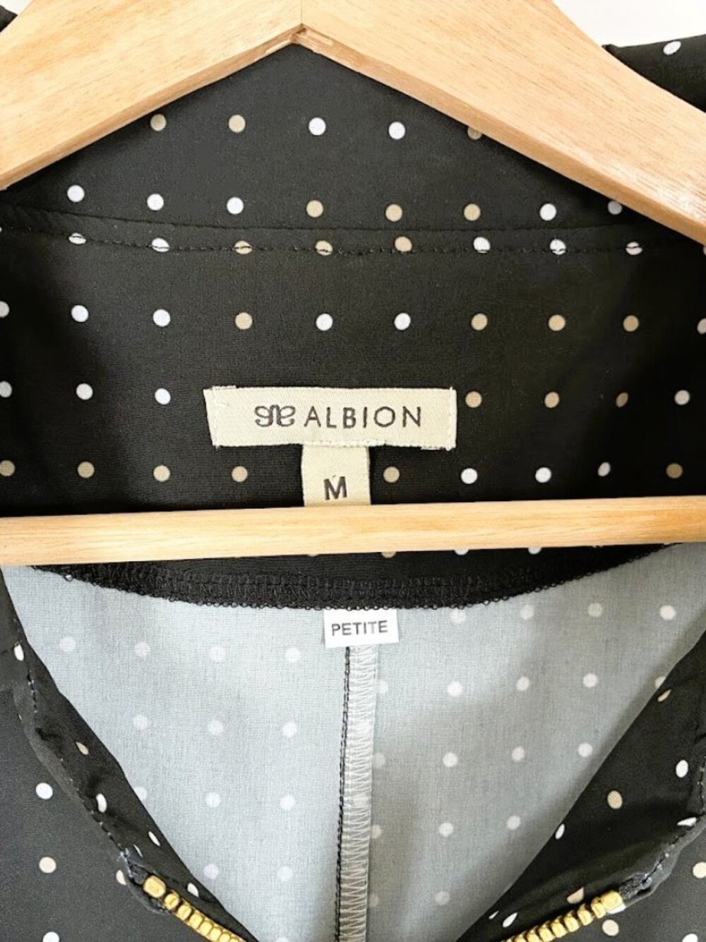 Albion Fit City Jumpsuit in Dotty Black Polka Dot - Size Medium Petite NWT $148 - Picture 5 of 10